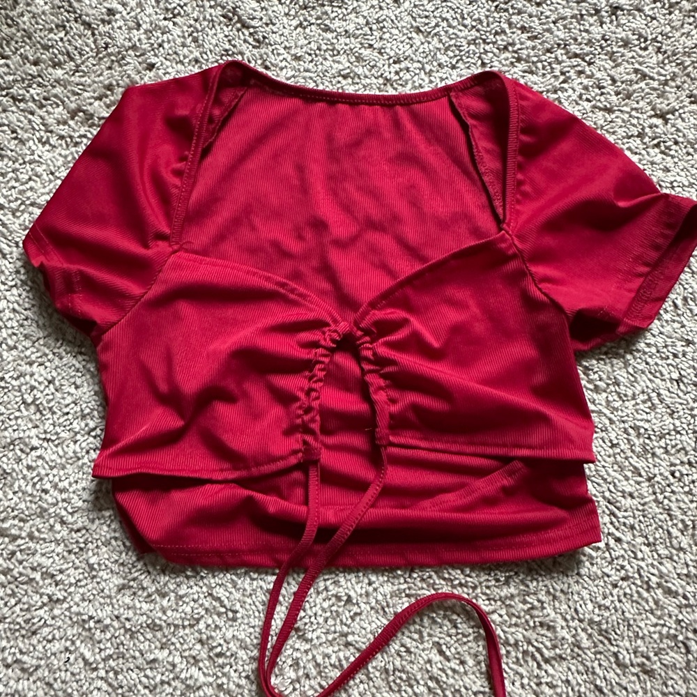 Crop Top w/ Front Lace Up